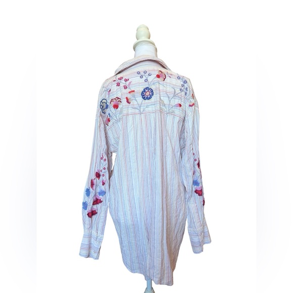 Johnny Was Women’s Piper Relaxed Oversized Shirt In Multi Stripe Size Medium - Picture 6 of 9